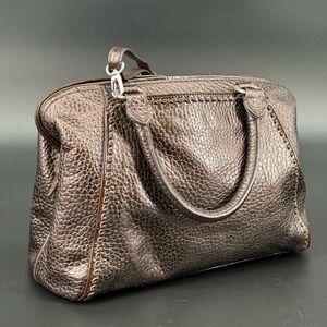 Brighton “Josephine” Brown Pebbled Leather Crossbody Handbag Purse